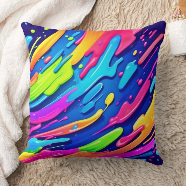 Almofada Arte Mágica Abstrata de Neon Splash (Cobertor)