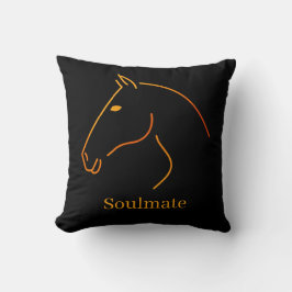 Almofada Arte Minimalista de Cavalo em Linha - "Soulmate" P