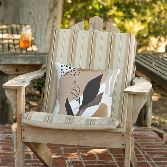 Almofada Arte minimalista de folhas se estendendo (Cadeira)