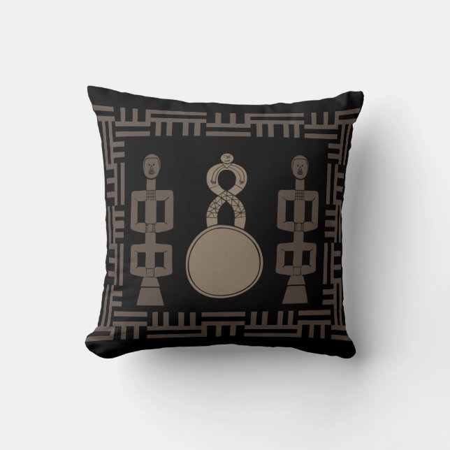 Almofada Arte moderna abstrata de ornamentos tribais africa (Frente)
