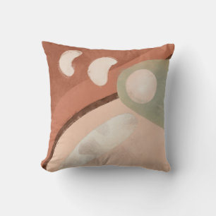 Almofada Arte Moderna Arredondada Abstrato Peach Cinnamon