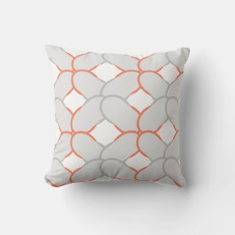 Almofada Arte Moderna Laranja Branca e Cinza Contemporânea
