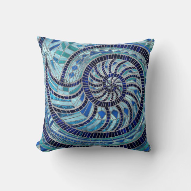 Almofada Arte mosaica Nautilus Shell (Frente)