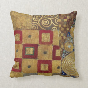 Almofada Arte Nouveau Klimt - ouro, vermelho, ouro velho,