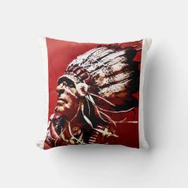 Almofada Arte original "Chefe Nez Perce" nativa