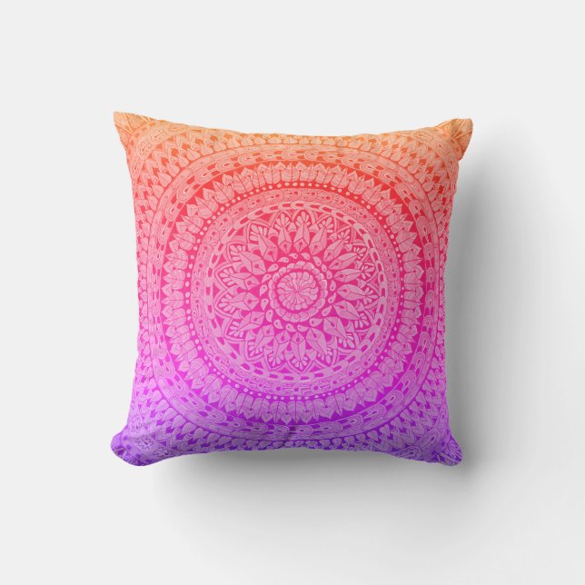 Almofada Arte Original de Mandala Multicolor (Frente)