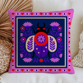 Almofada Arte Popular Floral Bug Funky Maximalista Cottagec