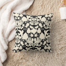 Arte Popular Otomi Preto e Creme Padrão Simétrico