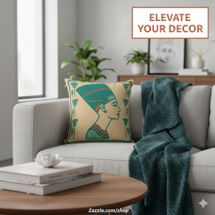 Almofada Arte Real Antiga e Impressionante Nefertiti