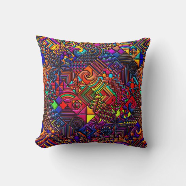 Almofada Arte retro moderna da edredão geométrica de (Frente)