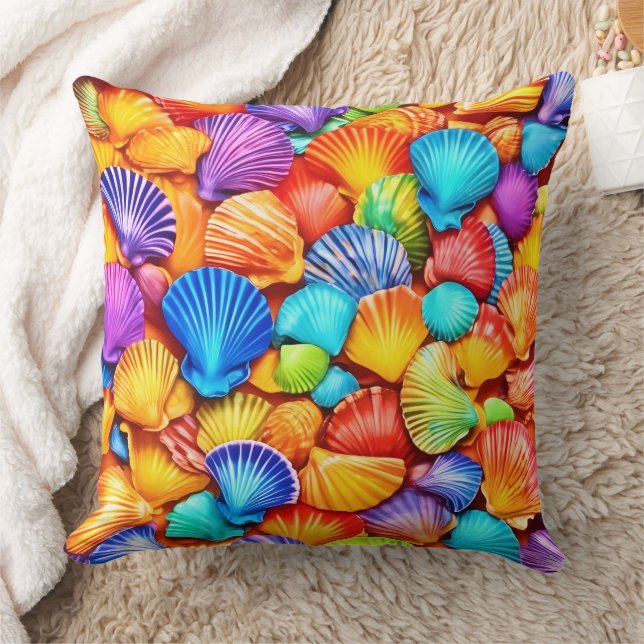 Almofada Arte Sinfônica de Seashell Vibrant (Cobertor)
