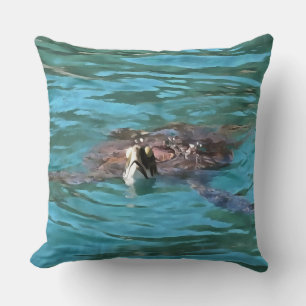 Almofada Arte sobre a vida selvagem de tartarugas marinhas