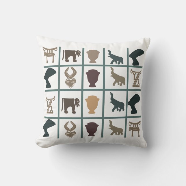 Almofada Arte tribal abstrato africana (Frente)