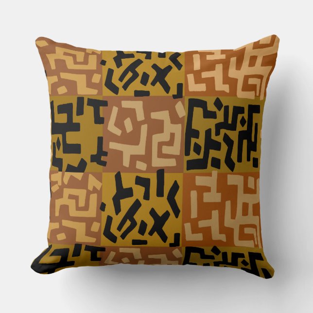 ALMOFADA ARTE TRIBAL AFRICANA BAKUBA (Frente)