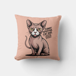Almofada Arte Vetorial de Pai de Gato Sphynx Engraçado