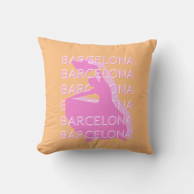 Almofada Arte Viagem de Barcelona, Arte Viagem Espanha, Lar (Frente)