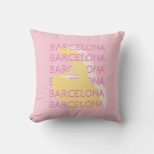 Almofada Arte Viagem de Barcelona, Espanha, Arte Viagem, Ro