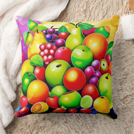 Almofada Arte Vibrante de Frutas Mistas