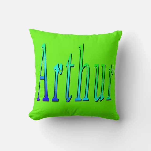 Almofada Arthur, Nome, Logotipo, Almoço de Verde limão. (Frente)