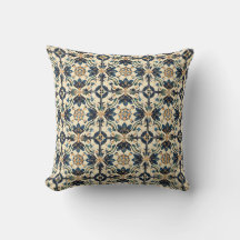 Artisan Blue e Dourada Floral Motif