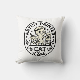 Almofada Artista Pintor Gato Gato Engraçado Gráfico - Artis