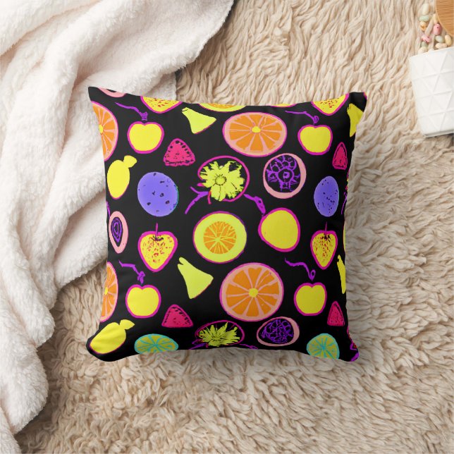 Almofada Artista Vibrant Neon Frutas (Cobertor)