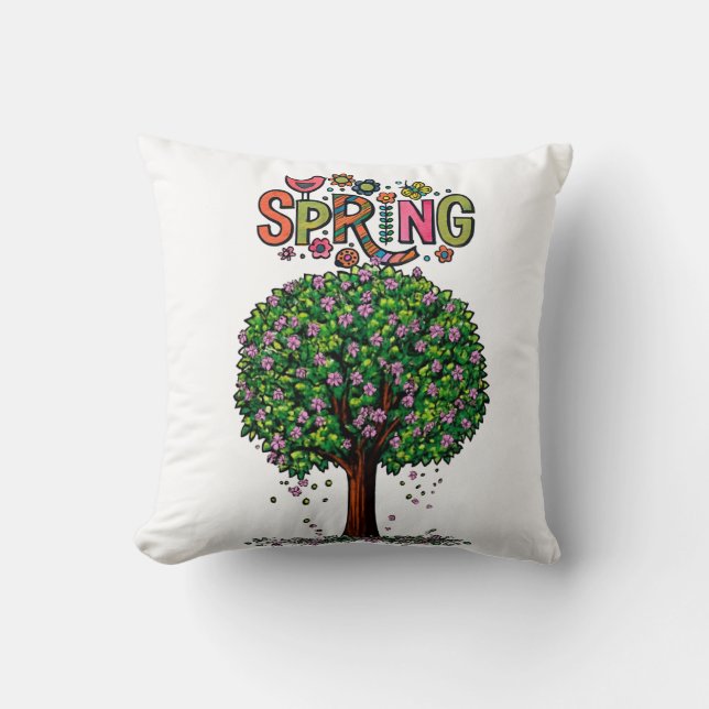 Almofada Artistic Spring Blossom Tree Graphic  (Frente)