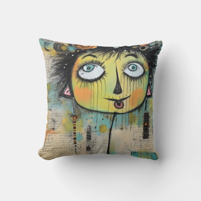 Almofada ArtLady 11 Encantada e angustiada (Frente)