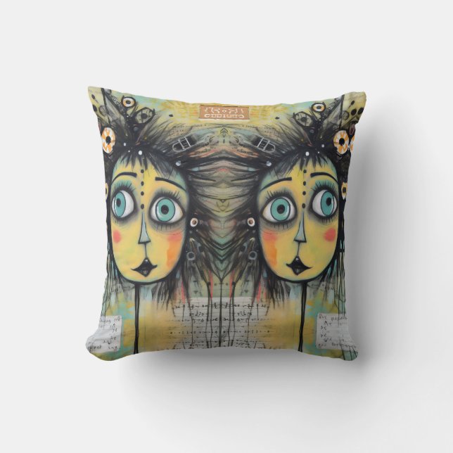 Almofada ArtLady 12 Encantada e aflita (Frente)