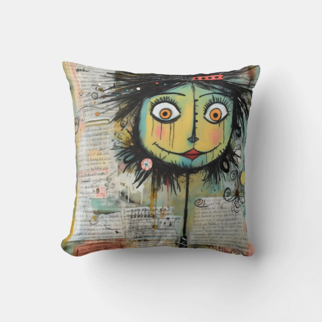 Almofada ArtLady 16 Encantada e angustiada (Frente)