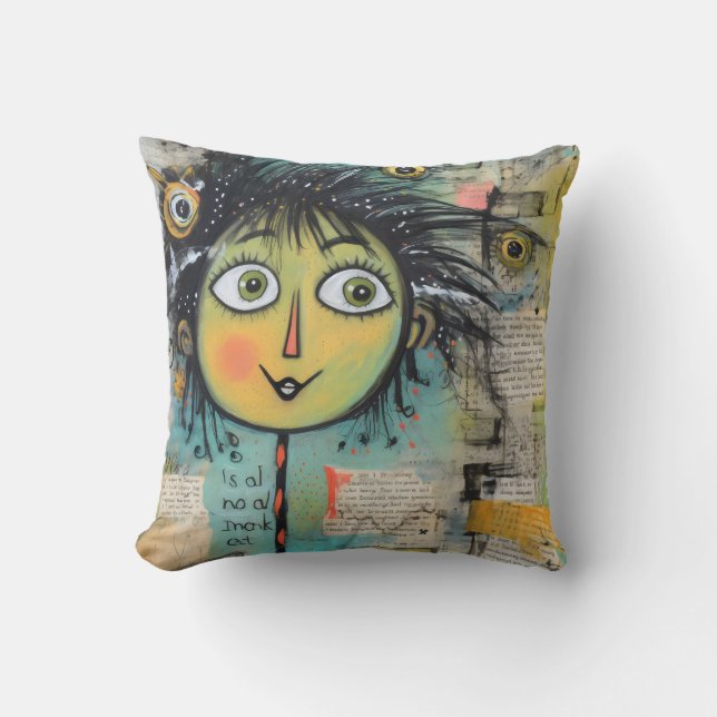 Almofada ArtLady 17 Encantada e angustiada (Frente)