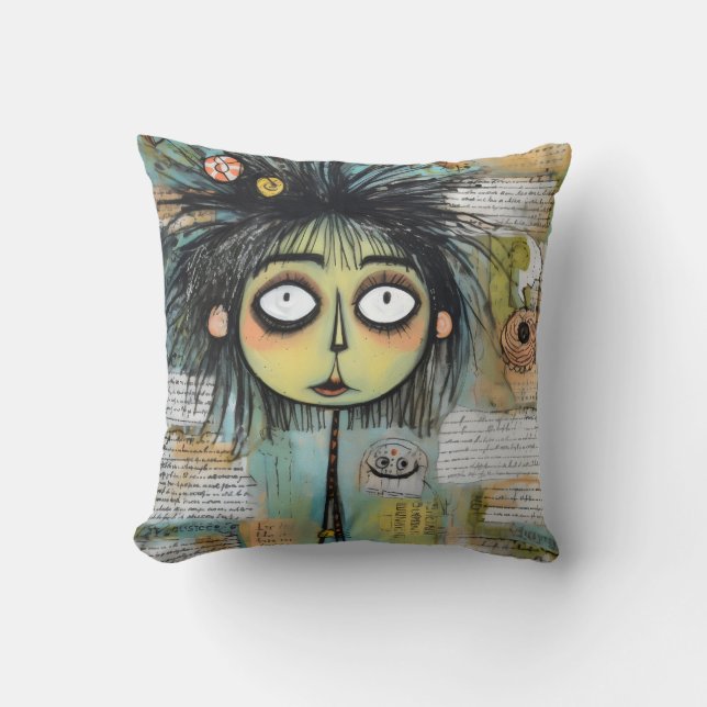 Almofada ArtLady 18 Encantada e angustiada (Frente)