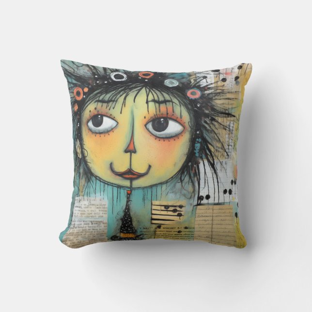 Almofada ArtLady 1 encantadora e angustiada (Frente)
