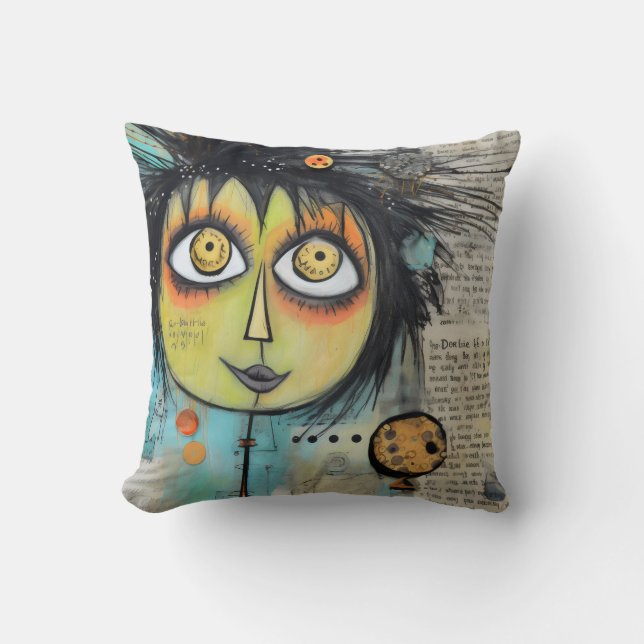 Almofada ArtLady 3 encantadora e angustiada (Frente)