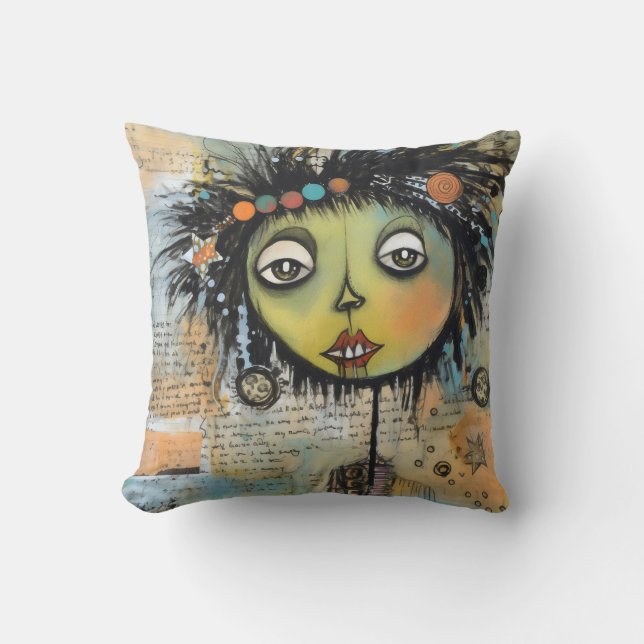 Almofada ArtLady 7 encantadora e angustiada (Frente)