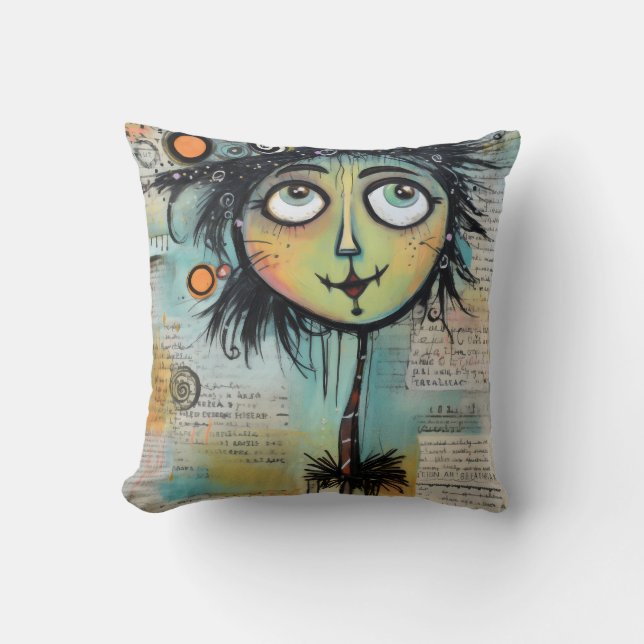 Almofada ArtLady 9 encantadora e angustiada (Frente)