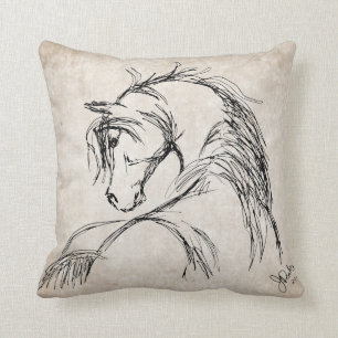 Almofada Artsy Horse Head Sketch