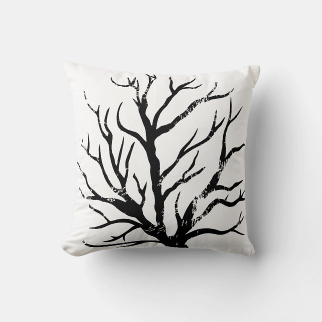 Almofada Árvore autóctone Lino Impressão (Frente)
