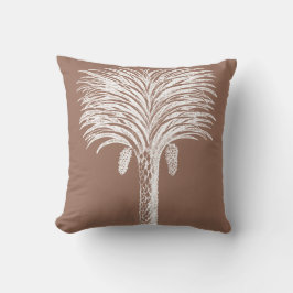 Almofada Árvore Branca de Palm Castanho Moderno