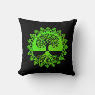 Almofada Árvore Celta Verde da Vida no Travesseiro decorati