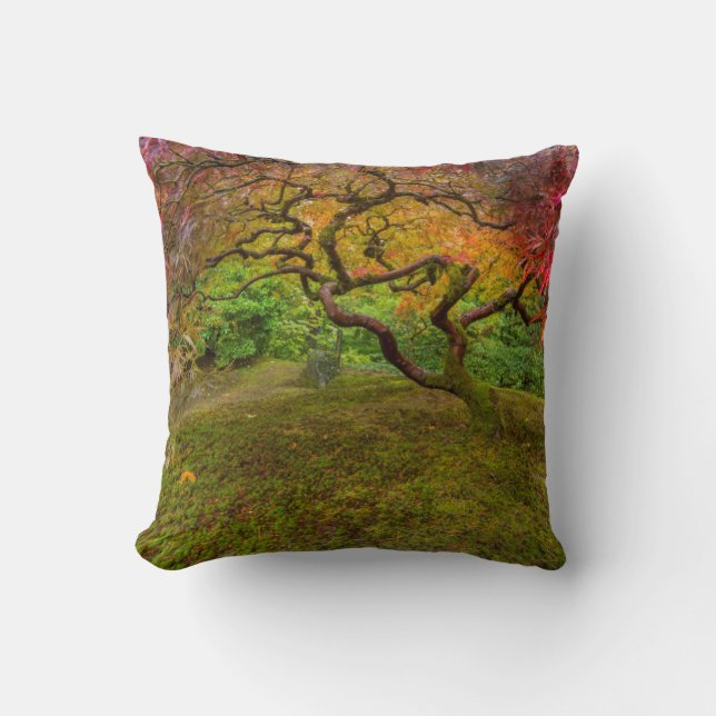Almofada Árvore de bordo japonês em cor de outono (Frente)