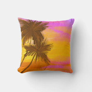 Almofada Árvore de coco, tema de verão tropical.