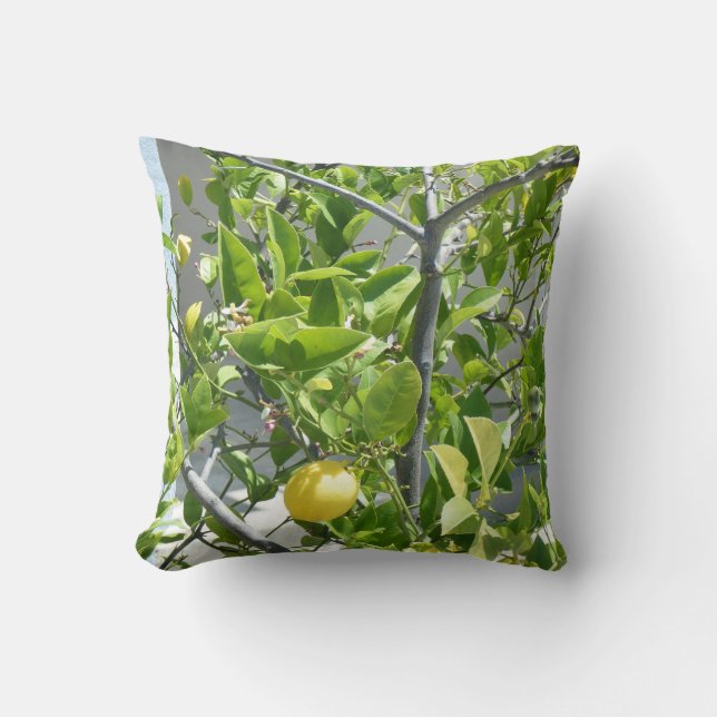 Almofada Árvore de limão muito bonita nesta travesseiro! (Frente)