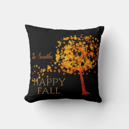 Almofada Árvore de Mapeamento Vermelho do outono personaliz