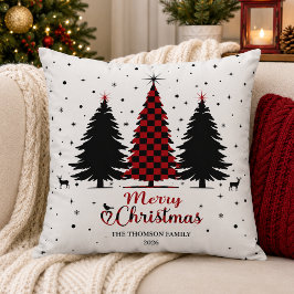 Almofada Árvore de Natal Alegre Floco de Neve de Inverno 