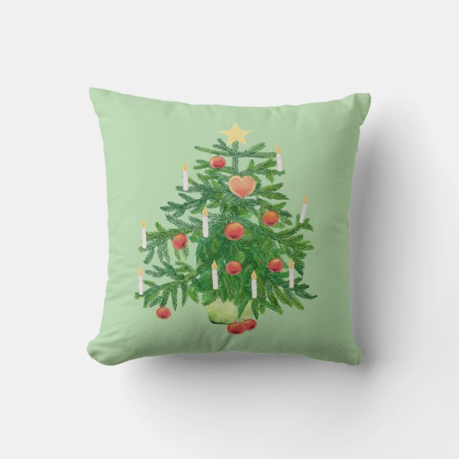 Almofada Árvore de Natal Antiga com uma Estrela (Frente)