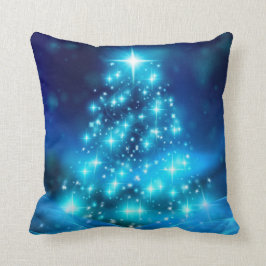 Almofada Árvore de Natal Azul Moderna Elétrica com Luzes