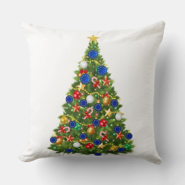 Almofada Árvore de Natal - Bandeira da União Europeia | Eur (Frente)