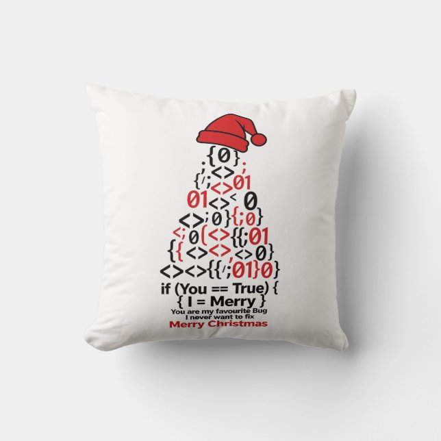 Almofada Árvore de Natal Codificada - Presente Rom (Frente)