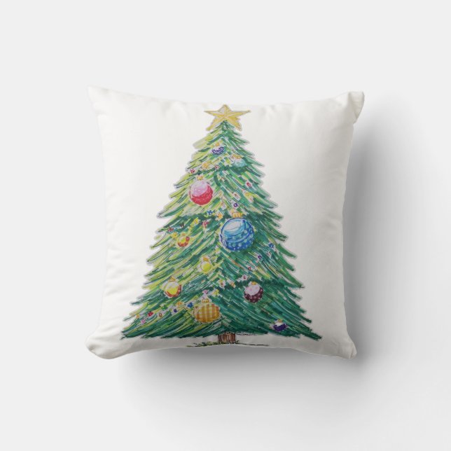 Almofada Árvore de Natal Colorida (Frente)
